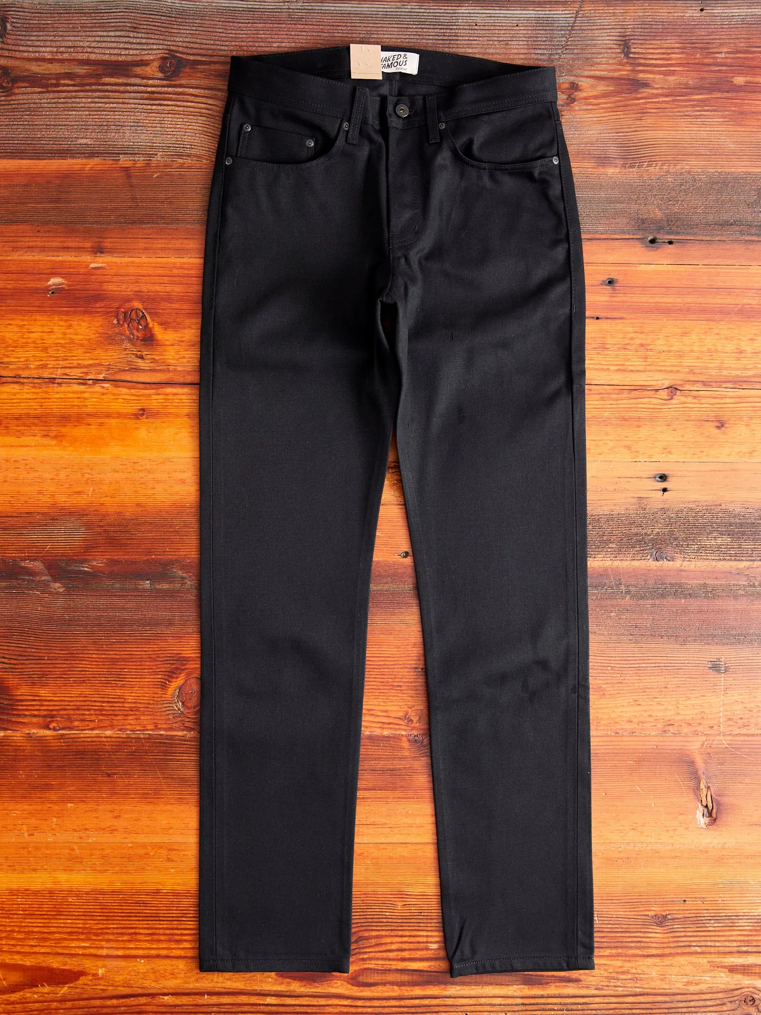 "Solid Black" 13oz Selvedge Denim - Weird Guy Fit