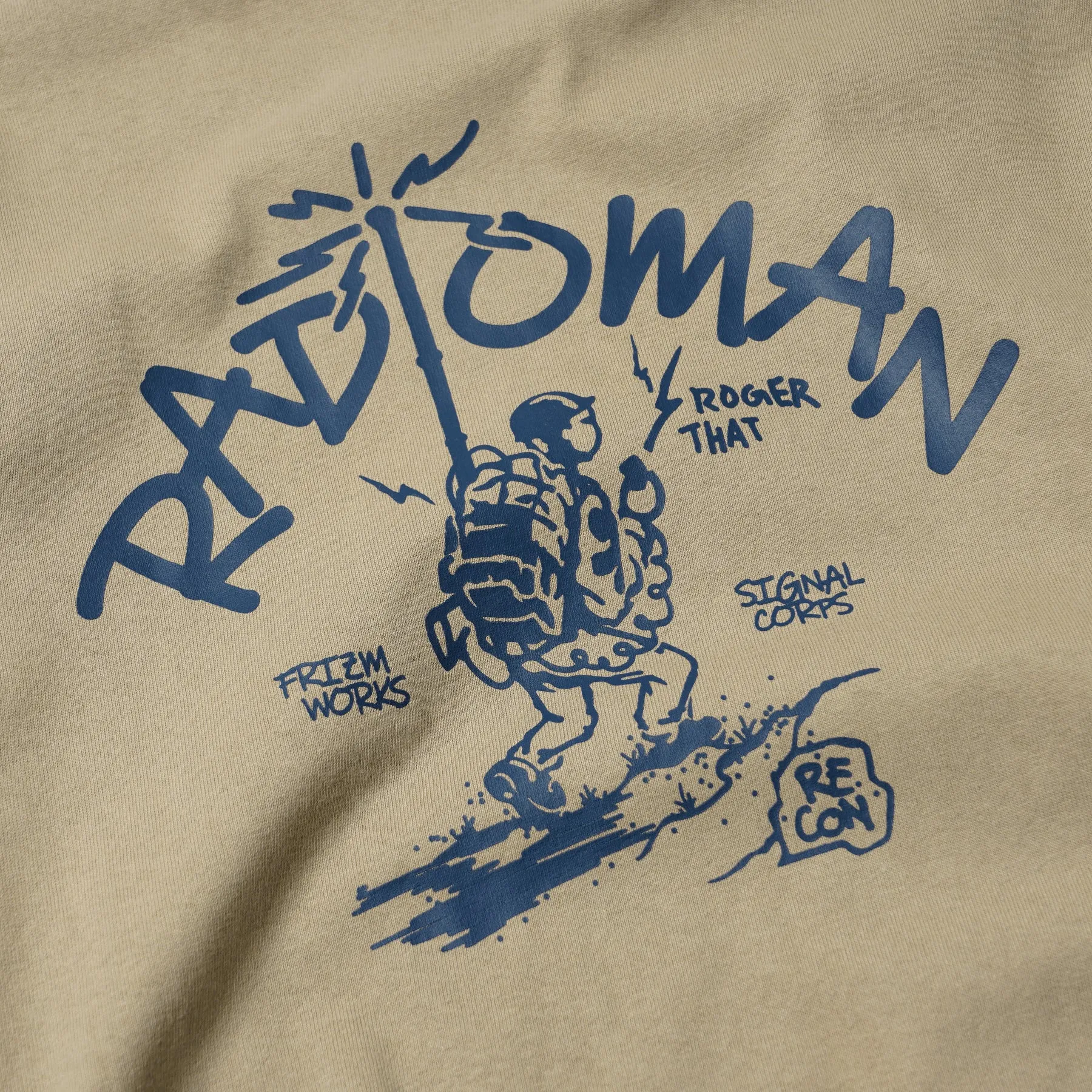 RADIO MAN LONG SLEEVE TEE - SAND