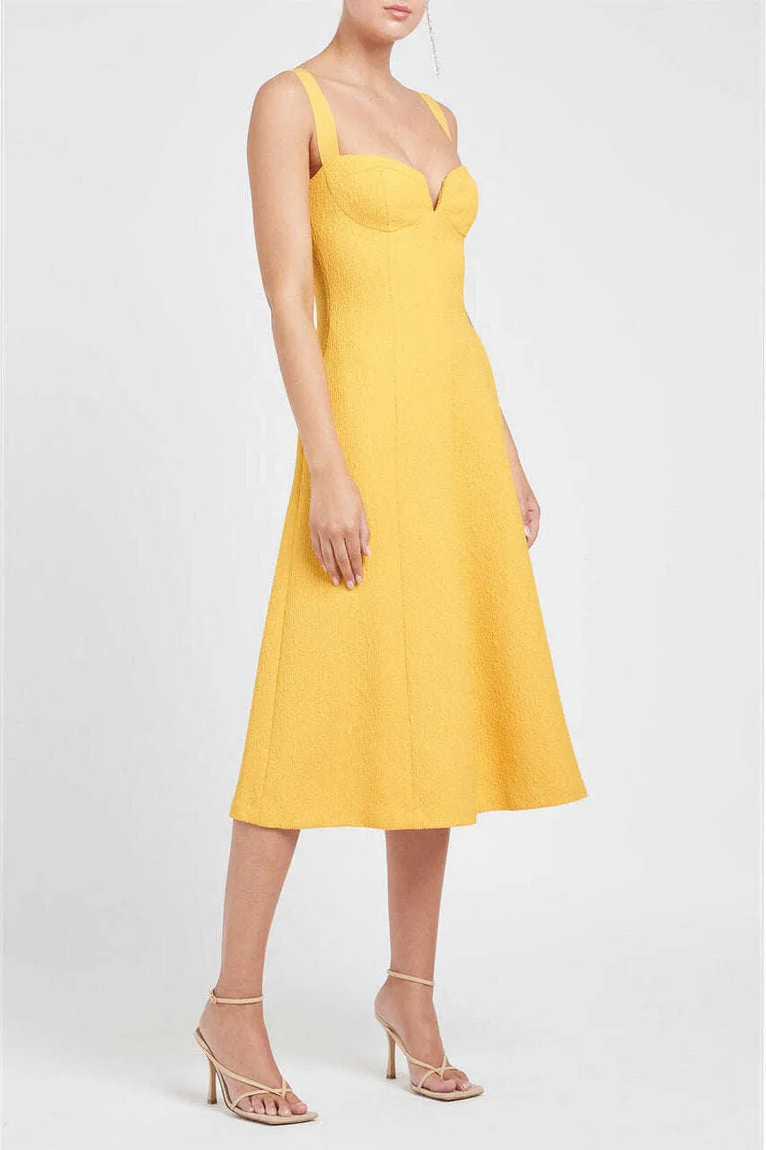 REBECCA VALLANCE Calla V-Wire Dress (Yellow) - RRP $699