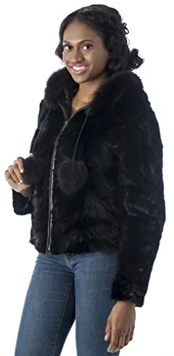 Womens Genuine Mink Fur Bomber Jacket - 100% Real Fur - Premium Imported Quality