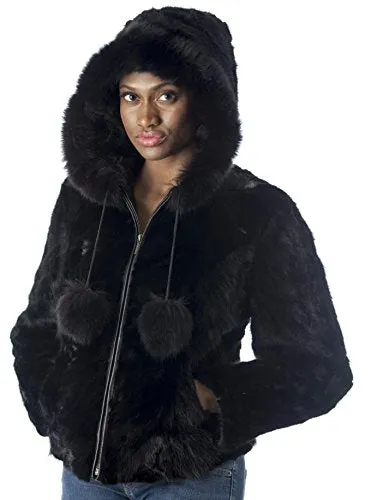 Womens Genuine Mink Fur Bomber Jacket - 100% Real Fur - Premium Imported Quality