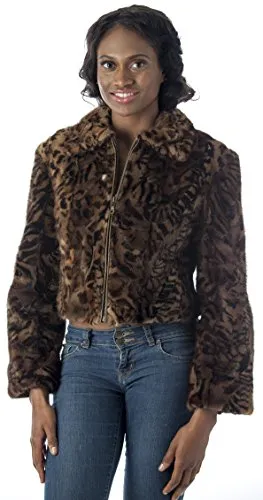 Womens Genuine Mink Fur Bomber Jacket - 100% Real Fur - Premium Imported Quality