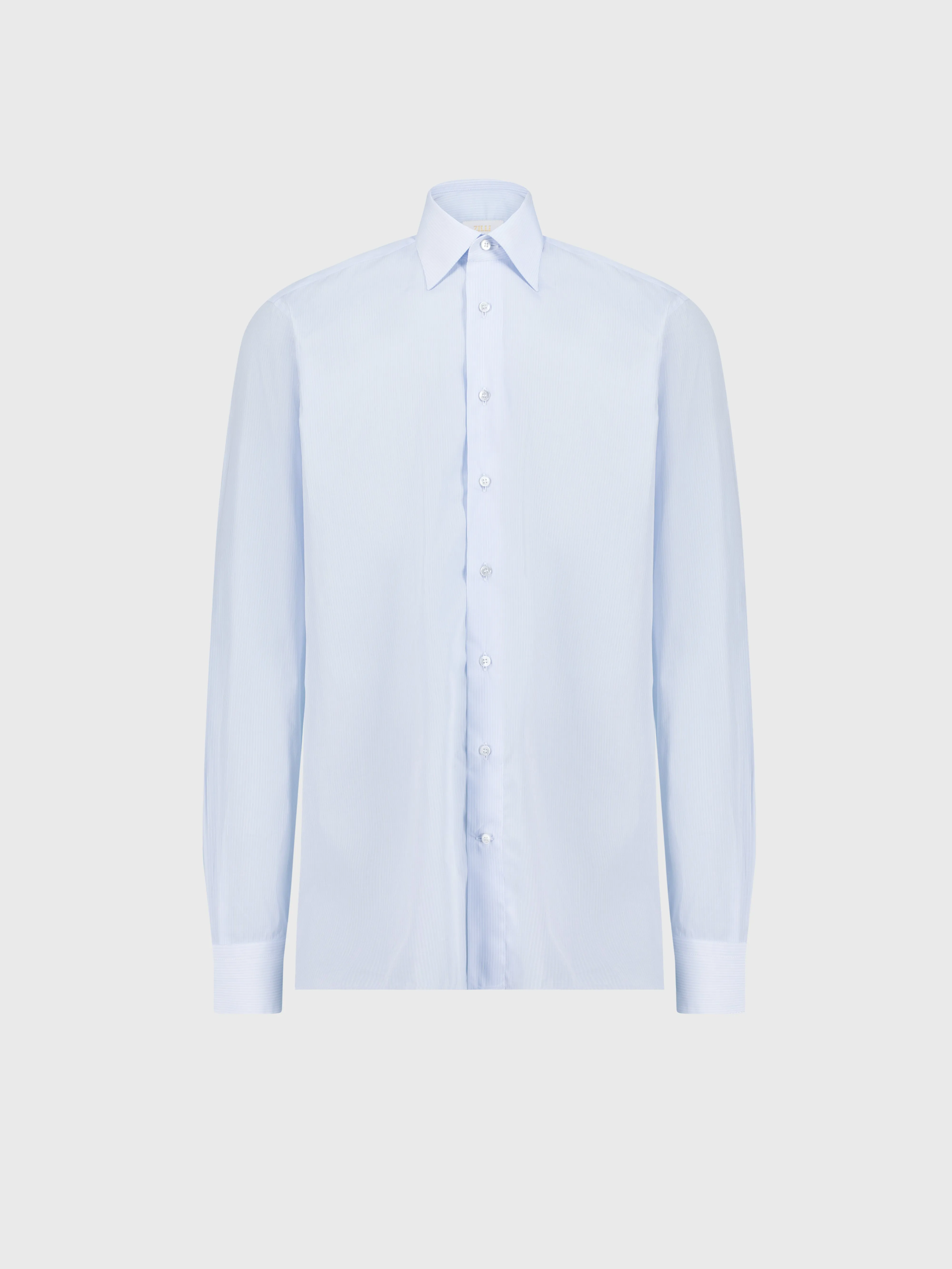 Shirt with Fine Stripe Pattern Light Blue