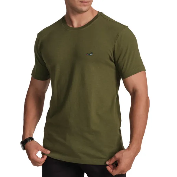 Slim Fit Crew Neck T-Shirt-Elm Green