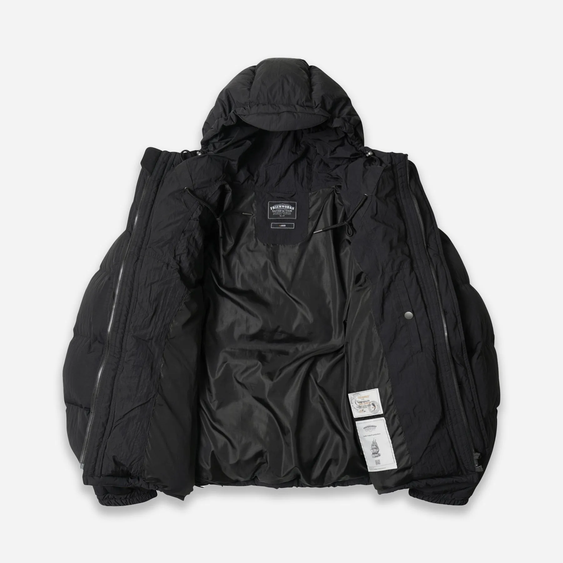 SMOCK PUFFER DOWN PARKA - BLACK