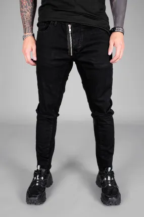 Sneakerjeans Black Zippered Skinny Jeans BI-066