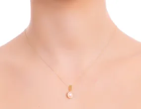 Stamp Necklace with a Pearl