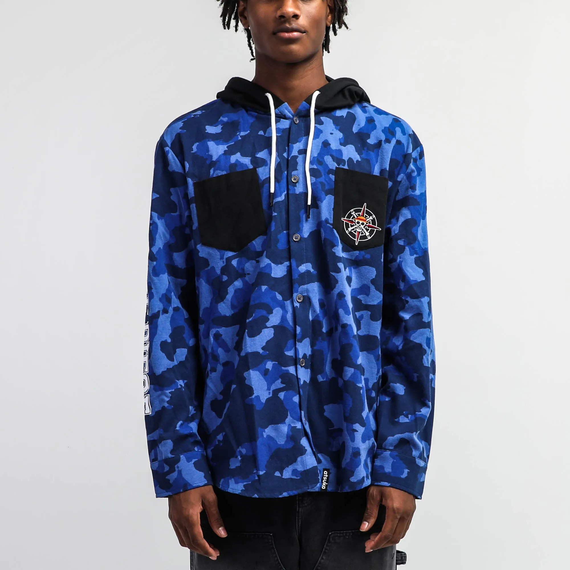 Straw Hat Crew Hooded Camo Flannel