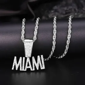 Stylish Miami Letter Rhinestone Pendant