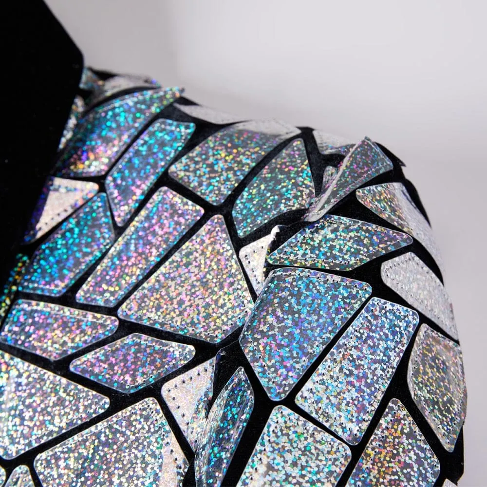 The Geo Sequin Slim Fit Blazer Suit Jacket