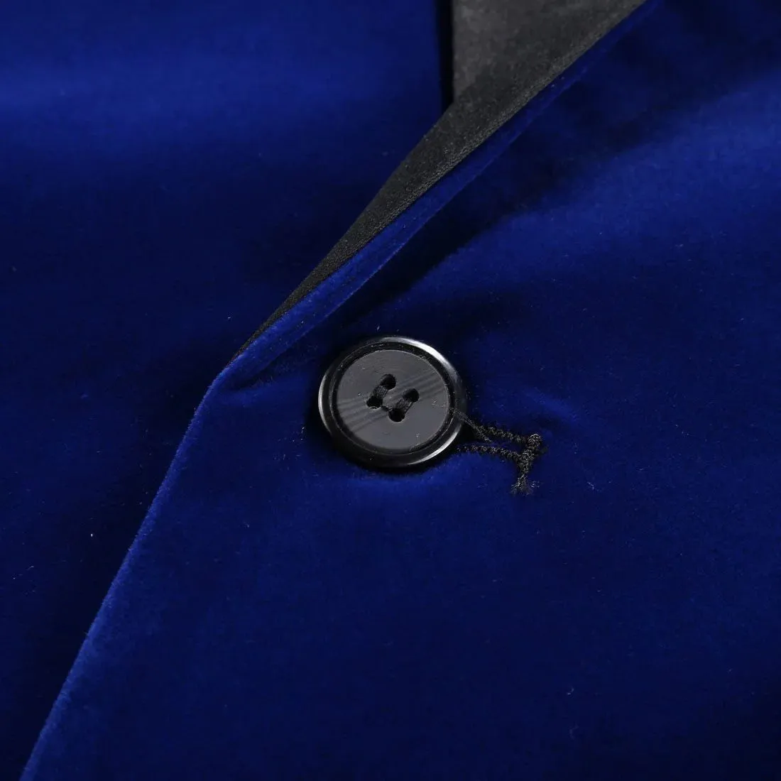 The Xavier Slim Fit Velvet Blazer Suit Jacket - Cobalt Blue