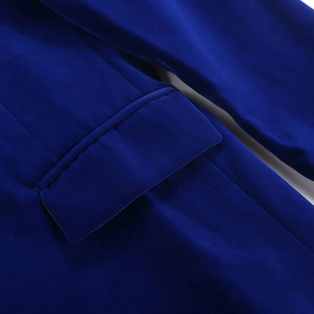 The Xavier Slim Fit Velvet Blazer Suit Jacket - Cobalt Blue