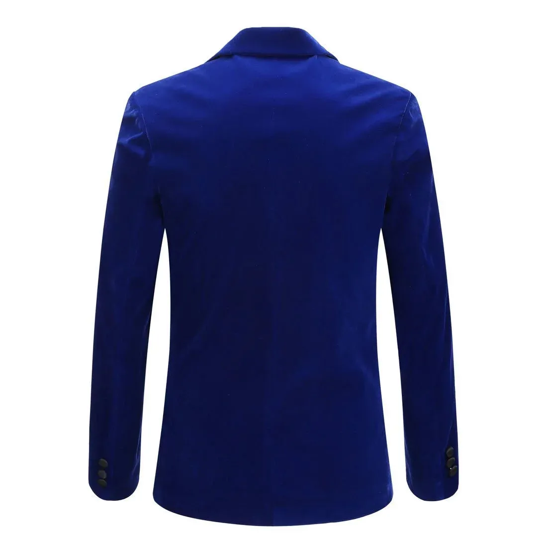 The Xavier Slim Fit Velvet Blazer Suit Jacket - Cobalt Blue