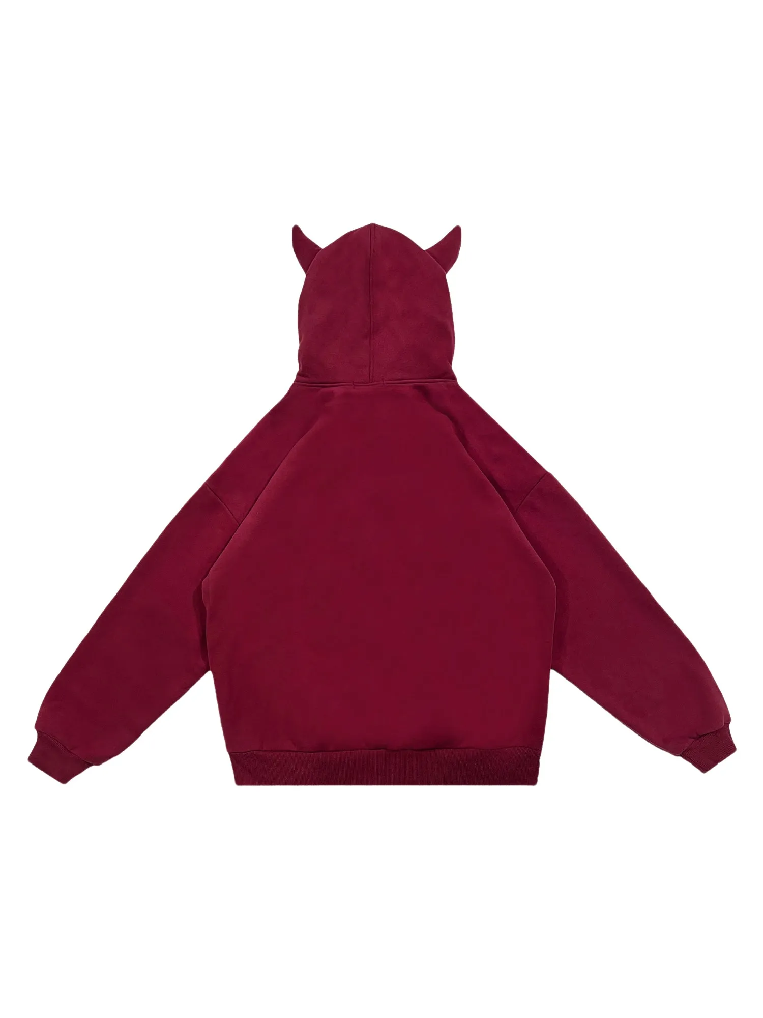 Thesupermade Letter Print Velvet Hooded Sweatshirt - 1879