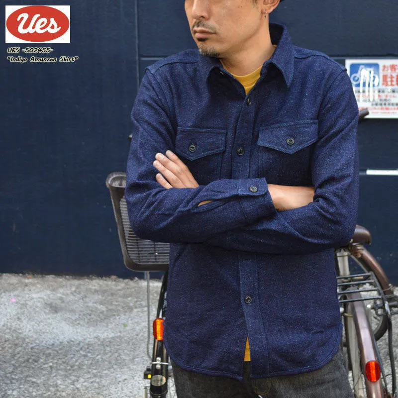 UES "502455" INDIGO AMUNZEN SHIRT "HEAVY FLANNEL SHIRT"