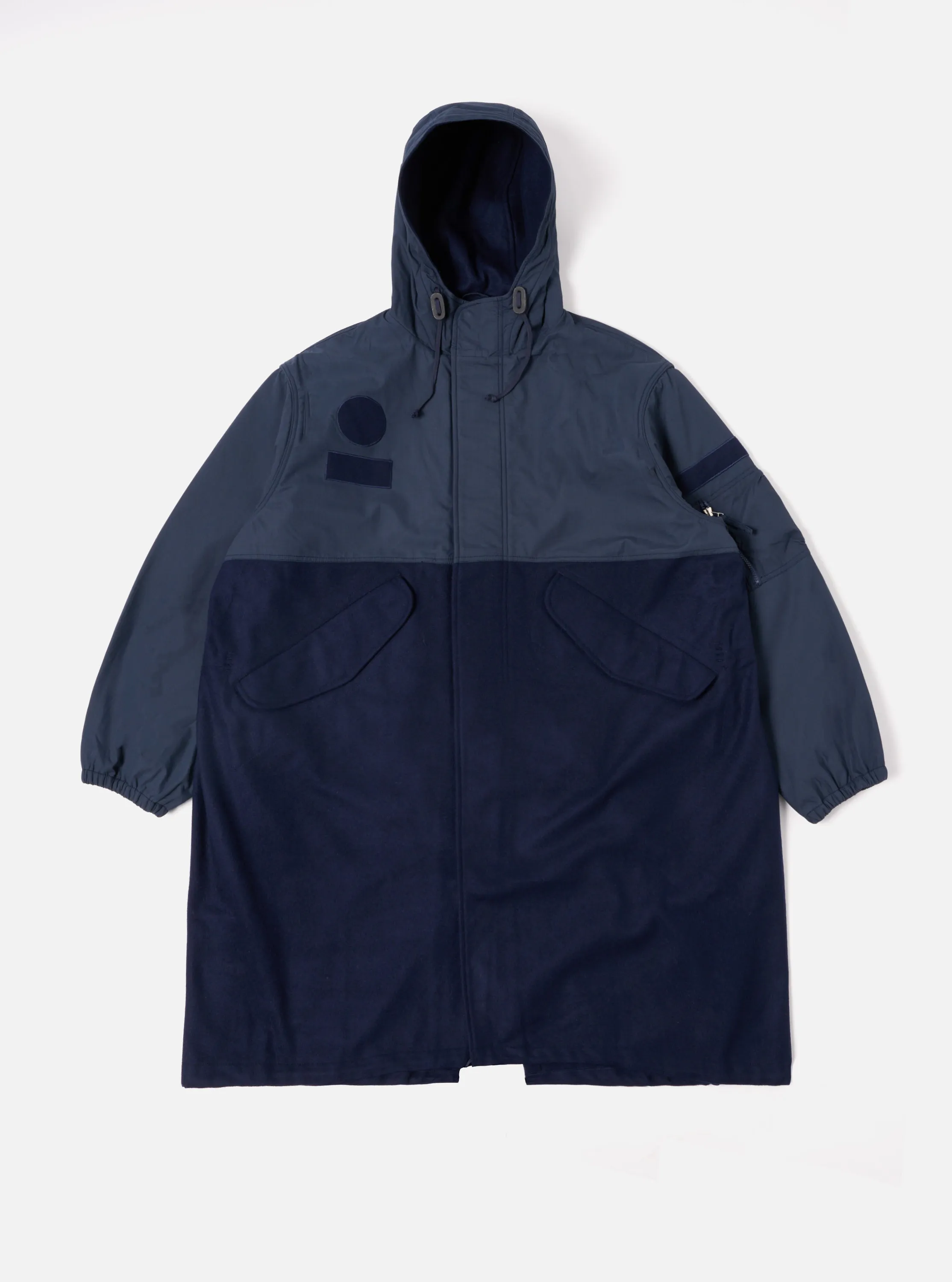 Universal Works Navy Melton Beach Parka II with Recycled Polytech Material