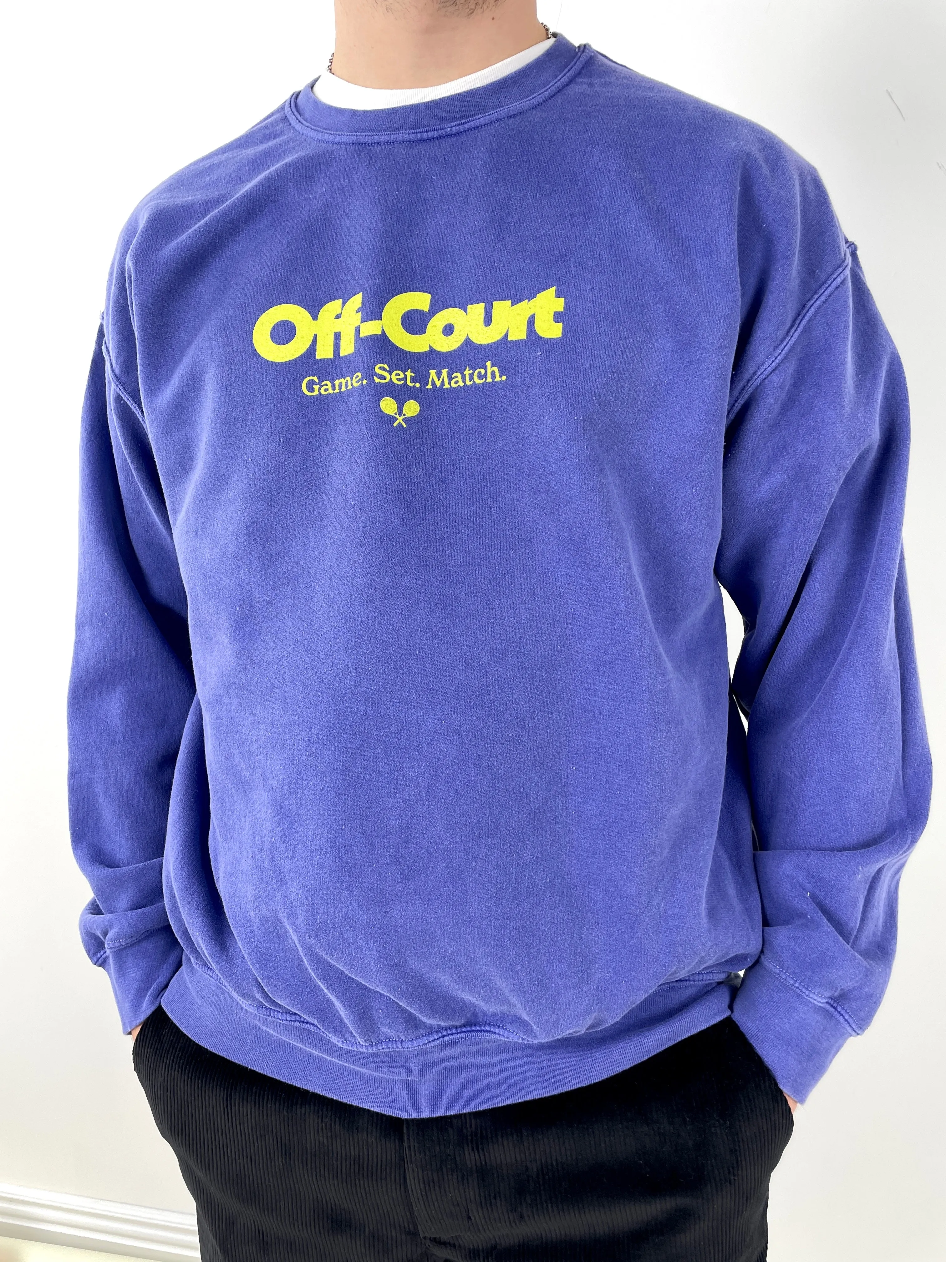 Vice 84 'Off-Court GSM' Vintage Washed Sweater - Purple