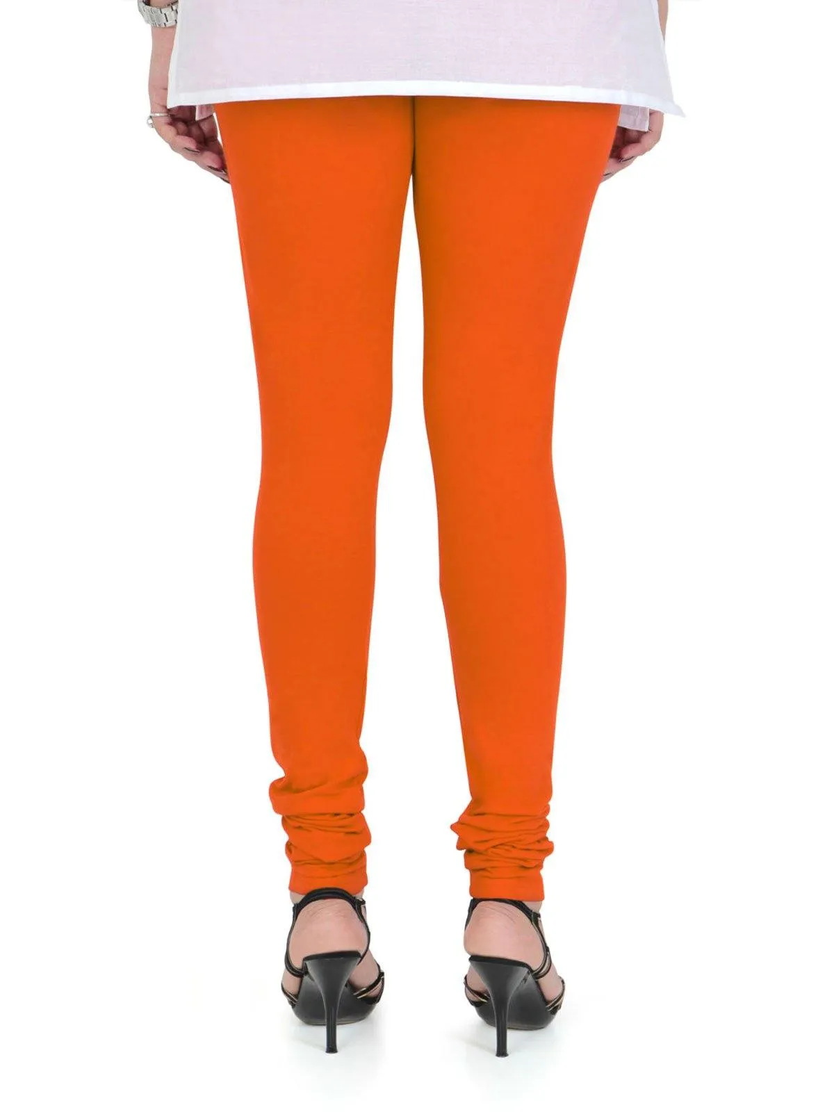 Women's Cotton Churidar Leggings (Free Size) - Fire