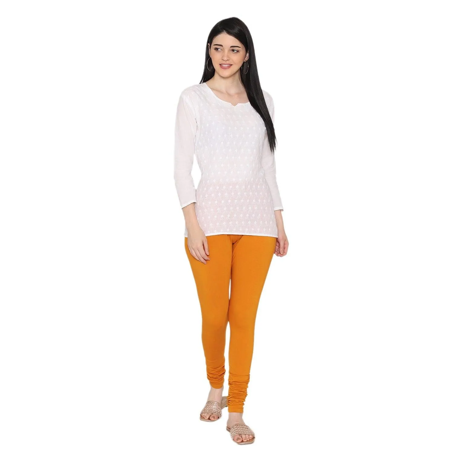 Women's Cotton Churidar Leggings (Free Size) - Nugget