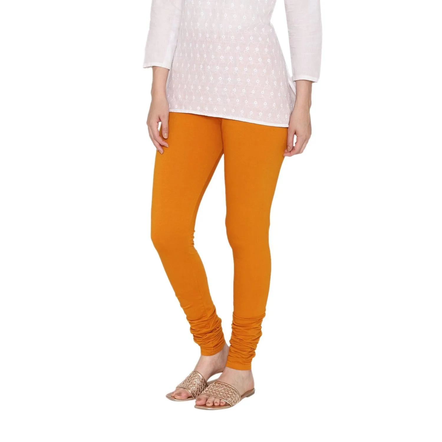 Women's Cotton Churidar Leggings (Free Size) - Nugget