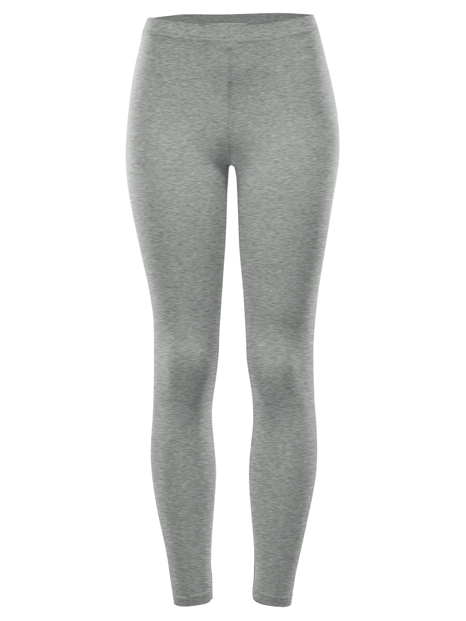 Women's Solid Basic Jersey Elastic Full Ankle Legging (FWB1014)